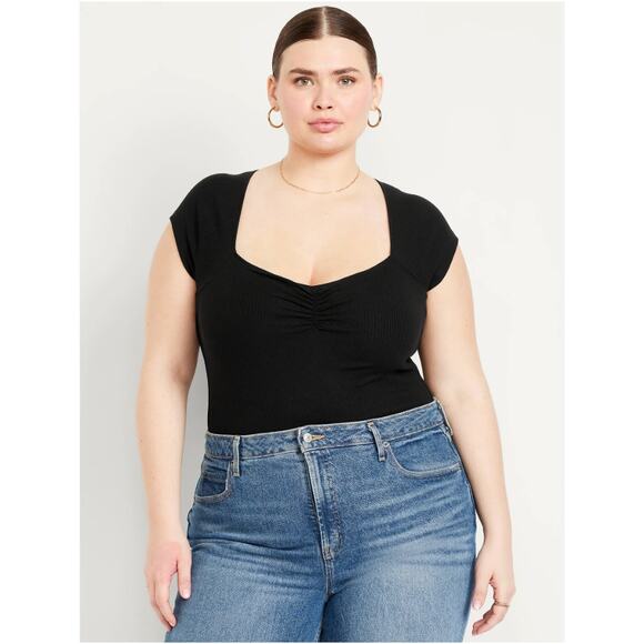 Old Navy Double Layer Cinched Bodysuit in Cream NWT XXL Tall - Picture 5 of 5